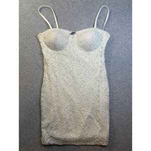 Fashion Nova White Lace Floral Corset Dress Size 1X JD17893